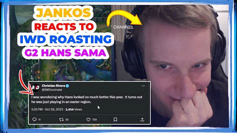 Jankos Reacts To Iwdominate Roasting G2 Hans Sama And Lec 👀 Youtube