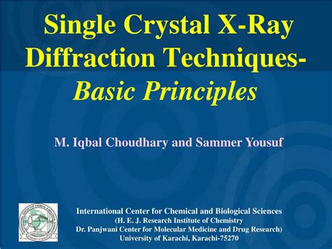 Ppt Single Crystal X Ray Diffraction Techniques Basic Principles