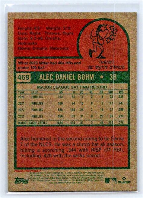 Topps Heritage Baseball Alec Bohm Philadelphia Phillies Base