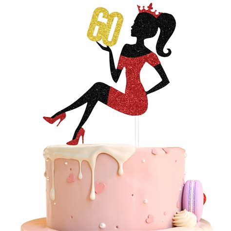 Buy Black Red Glitter 60th Birthday Queen Cake Topper 60th Birthday