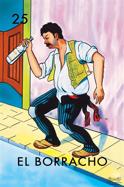 El Borracho The Drunk Loteria Card Mexican Bingo Lottery Canvas Can