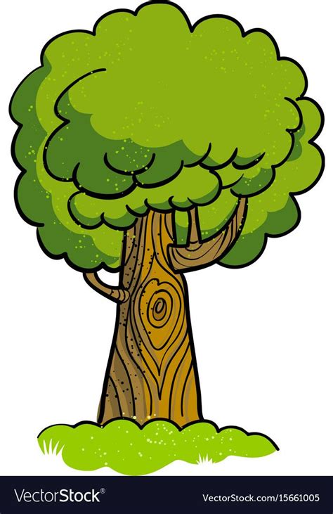 Cartoon image of tree icon symbol vector image on VectorStock | Cartoon ...