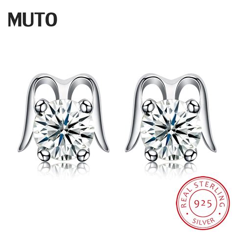 MUTO Bonito Menina Belas 925 Sterling Silver Stud Brincos Atacado