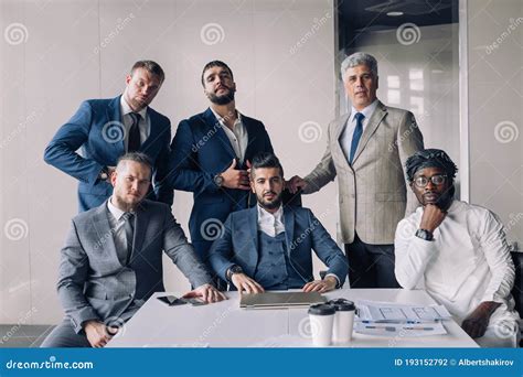 Multiracial Group Of Business Team Consisting Of Men Only With