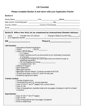 Fillable Online Brookhavencollege I Checklist Doc