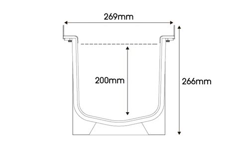 Storm Drain Pro 200 1m With Galvanise Grate Class B Reln