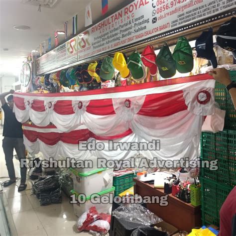 Jual Bendera Background Merah Putih Bendera Vitrase Merah Putih