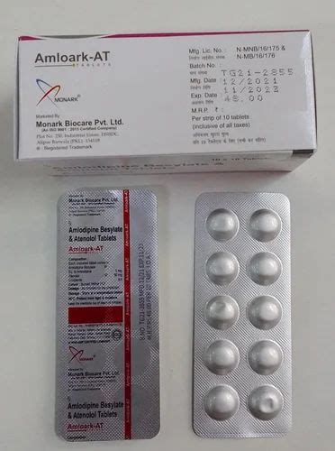 Amlodipine Besylate Mg Atenolol Mg Tablet For Pcd Packaging Size