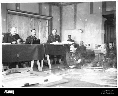 A Corps Headquarters In The Operations Room Showing The Corps Commander And Some Of His