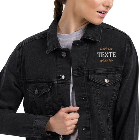 Veste Jean Personnalis E Brod E Unisexe Cr Er Son T Shirt