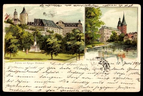 Litho Altenburg Schloss Krieger Denkmal Rothen Spitz Akpool De