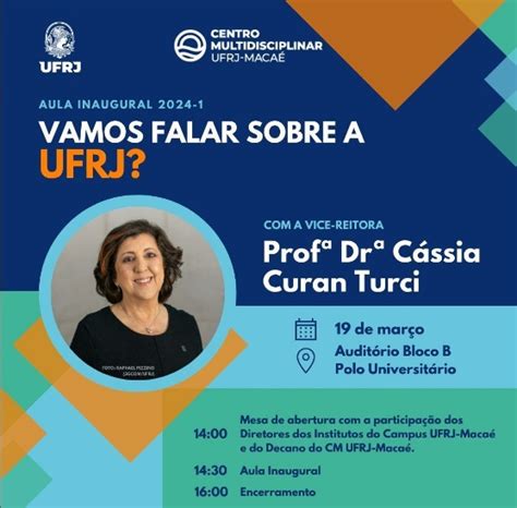 Aula Inaugural Vamos Falar Sobre A UFRJ Portal De Eventos