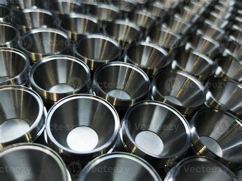 Shiny Steel Parts Background Regular Industrial Metal Production