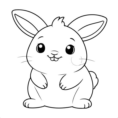 Premium Vector | Bunny Coloring Book Drawing For Kids