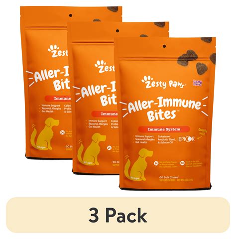 3 Pack Zesty Paws Immune System Aller Immune Bites For Dogs Allergy