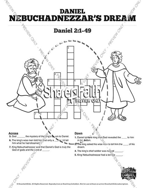 Daniel 2 Nebuchadnezzar S Dream Sunday School Crossword Puzzles