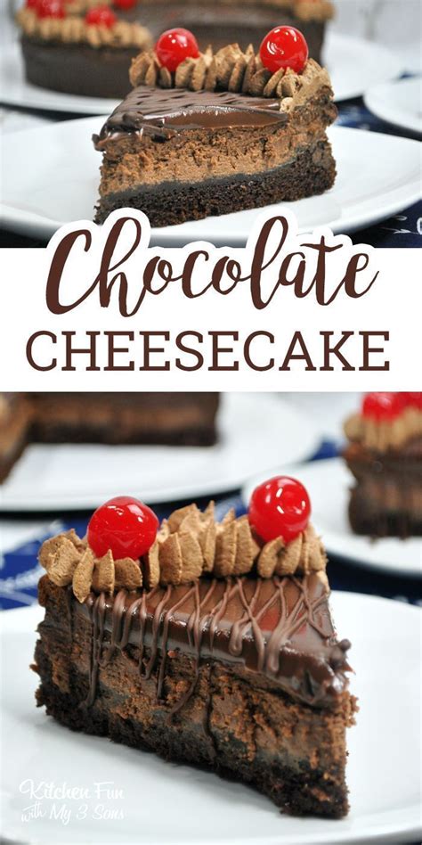 Chocolate Cheesecake Cake recipe with a cake layer and a cheesecake ...