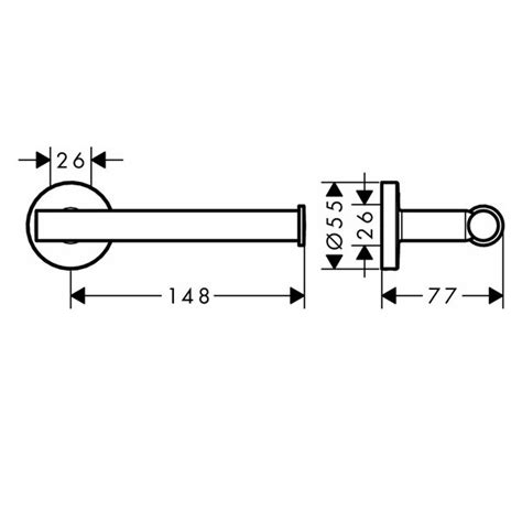 Hansgrohe Papierrollenhalter Logis Universal Chrom Ohne Deckel 41726000