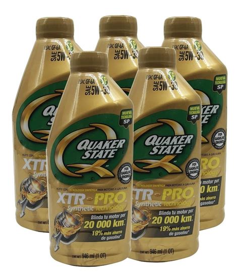 5 Litros De Aceite De Motor Semi Sintetico 5W30 Dorado Quaker State XTR