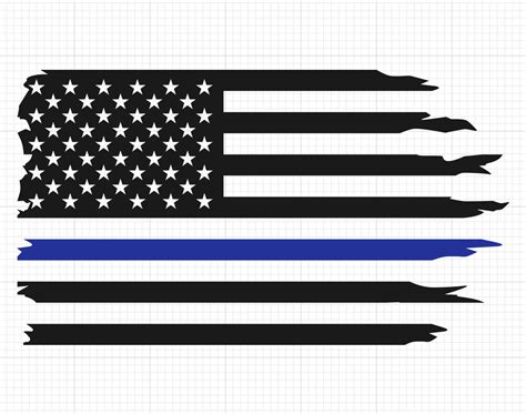 Police Distressed Usa Flag Svg Patriotic Design