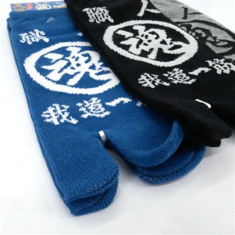 Calcetines japoneses de algodón tabi con estampado de siglas japonesas