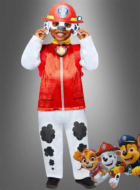 Marshall Kost M Mit Rucksack Und Maske Paw Patrol Rot