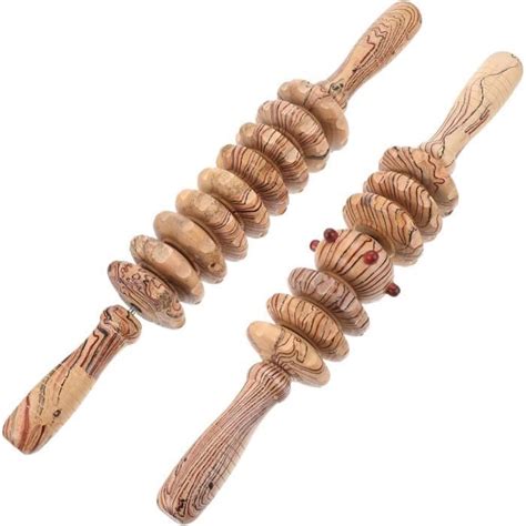 Pi Ces De Massage En Bois Masseur Main Corde Rouleaux Outils