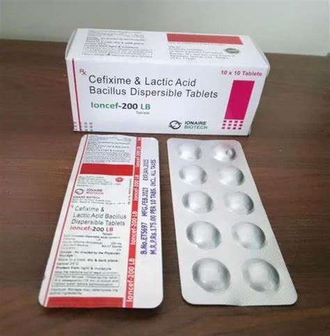 Ioncef Lb Cefixime Lactic Acid Bacillus Dispersible Tablet Mg