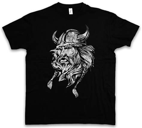 Viking Head I T Shirt Runen Walhalla Odin Thor Kopf Vikings Odhins