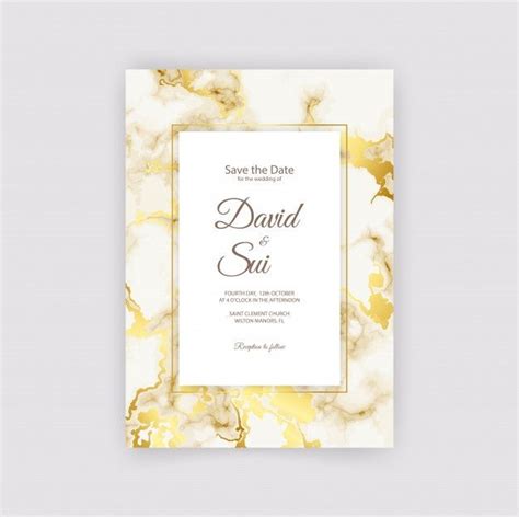 Premium Vector Golden Marble Wedding Invitation Card Wedding