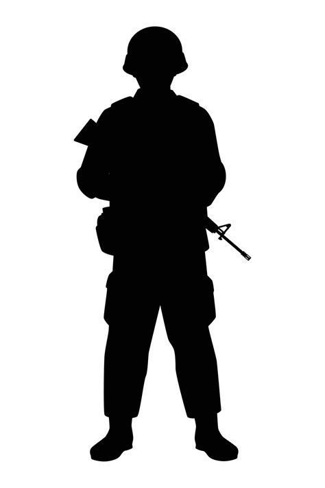 Soldier silhouette vector isolated on white background, military man in parade. 10933213 Vector ...