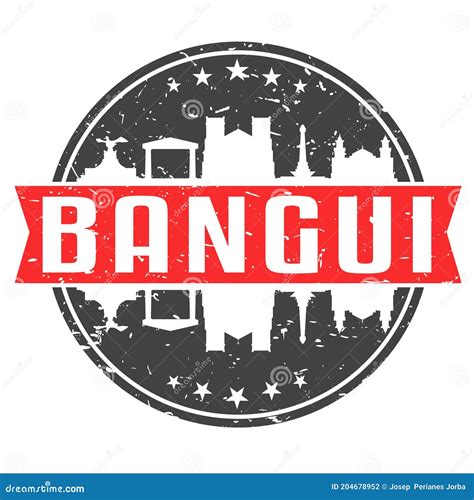 Bangui Central African Republic City Map In Retro Style. Outline Map