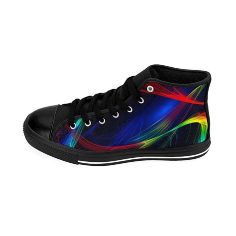 Custom Print Sneakers, Cool Design Shoes, Men's Classic Sneakers, Colorful Abstract Hightops - Etsy