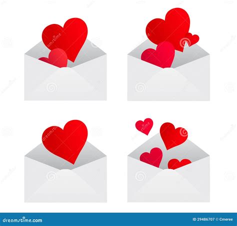 Corazones De Sobres Ilustración Del Vector Ilustración De Correo