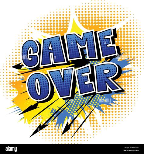 Game Over Comic Book Style Word On Abstract Background Stock Vector