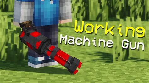 Minecraft How To Build A Working Machine Gun No Mods Youtube