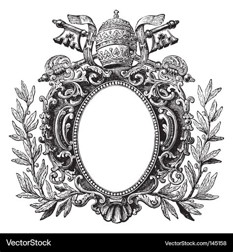 Antique Frame Engraving Royalty Free Vector Image