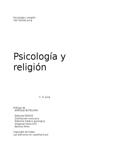 PDF Carl Gustav Jung Psicología y religión doc DOKUMEN TIPS