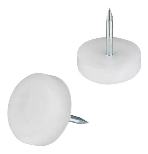 Regaton Resbalon Deslizador Clavo 18x21 Mm Blanco 100pza