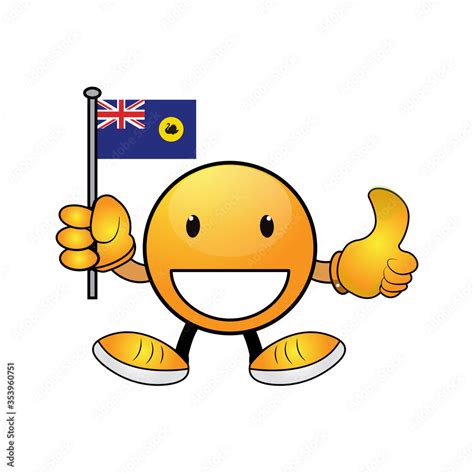 An illustration of a laughing emoji with a flag Western Australia ...