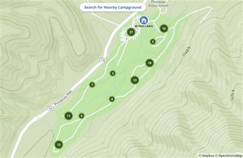 Pinnacles Campground Map