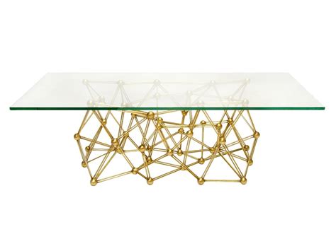 Glass Top Coffee Table With Golden Base