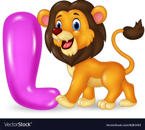 Cartoon of l letter for lion Royalty Free Vector Image