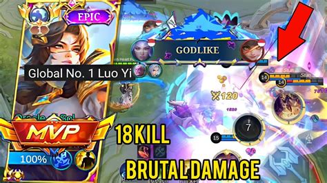 18 Kill Luo Yi Brutal Damage One Shot Combo Luo Yi Best Build And