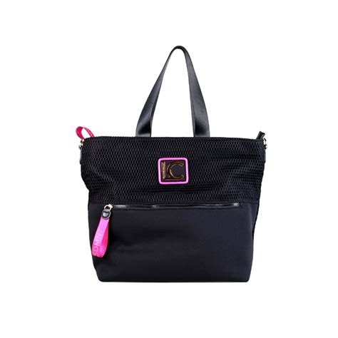 Bolso Shopper Lola Casademunt Negro Rejilla T Cnica Lc Dorado Detalles