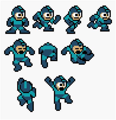 Mega Man Jump Sprite, HD Png Download - kindpng