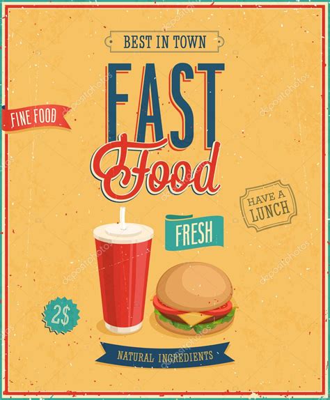 Vintage Fast Food Poster. — Stock Vector © aviany #36080037