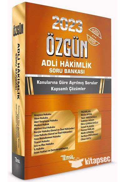 Zg N Adli Hakimlik Soru Bankas Temsil Kitap