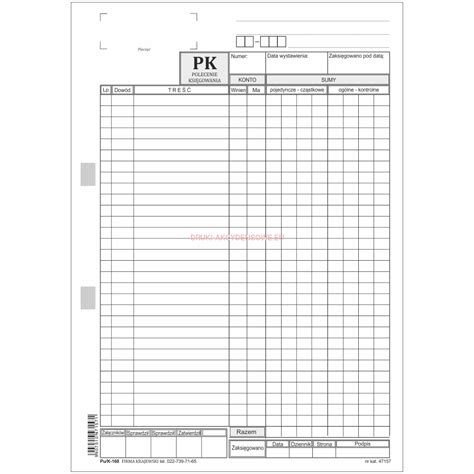 Polecenie Ksi Gowania Pk A Pu K Druki Akcydensowe