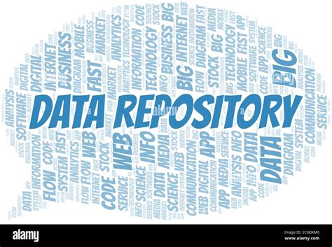 Data Repository Vector Word Cloud Made With The Text Only Stock Vector